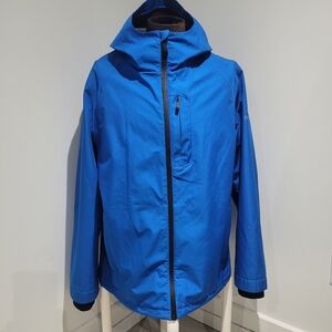 Point Zero Hybrid Men's Hooded Jacket Large Blue Taped Seams Hiking Gorpcore